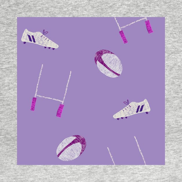 Rugby Pattern in Lilac by JodieCWells